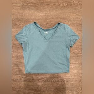 Wild Fable Light Blue Cropped Tee - Large